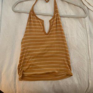 Yellow and White Halter Top